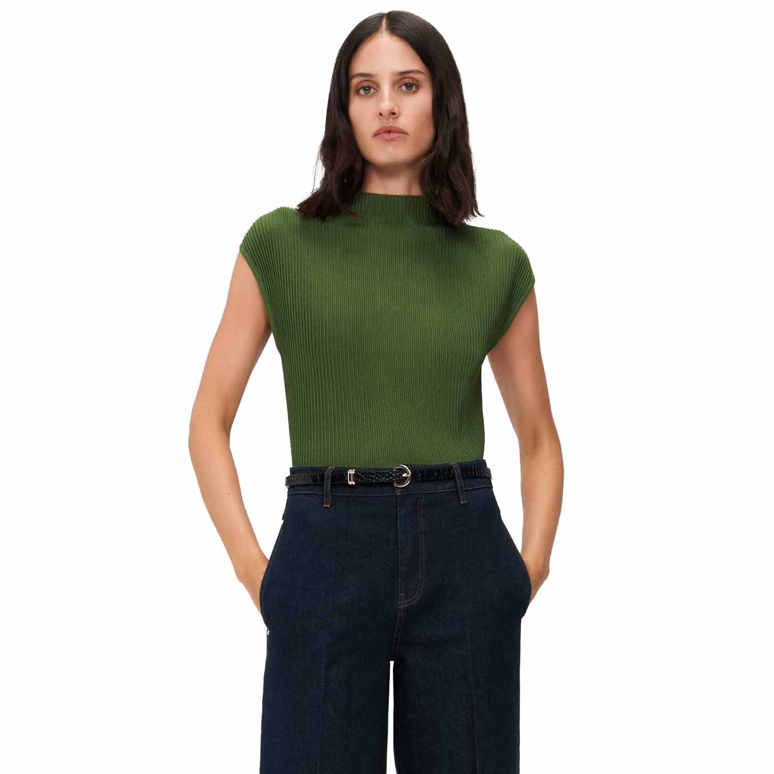 Veronika Maine Funnel Neck Ottoman Knit